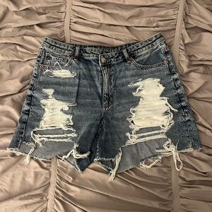 American Eagle Outfitters Distressed Highest Rise Baggy Shorts